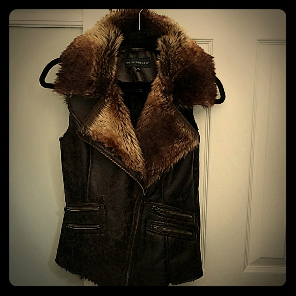 FAUX leather vest